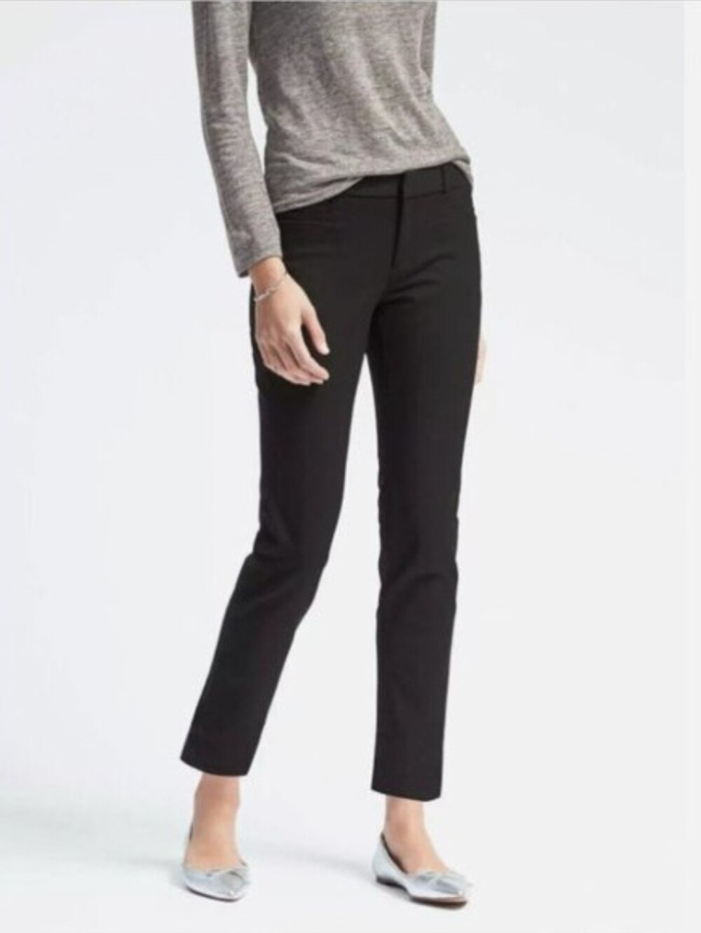 Banana Republic Sloan Slim Fit Ankle Pant Sz 14 In Black Careerwear Office